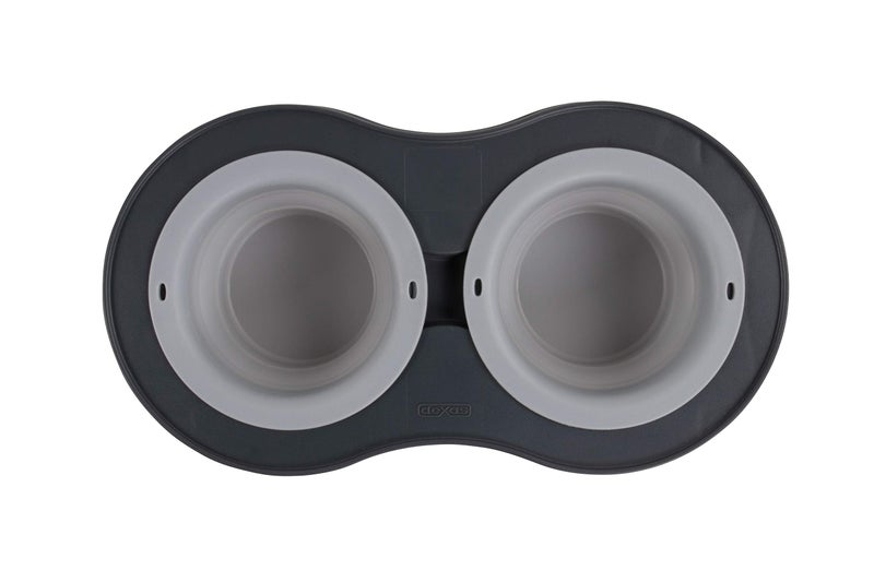 Dexas Pets Double Elevated Pet Feeder, Light Gray, Small/1 Cup Capacity Bowls (PW100432429) - Image 5